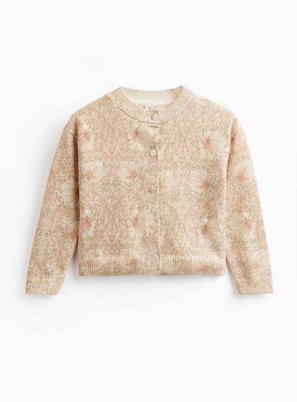 Tu x Morris & Co. Cream Pimpernel Print Cardigan 6-7 years