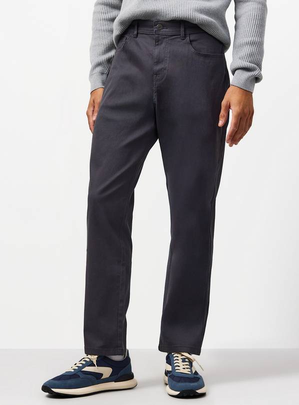 Charcoal Regular Fit Cotton Rich Trousers 34S
