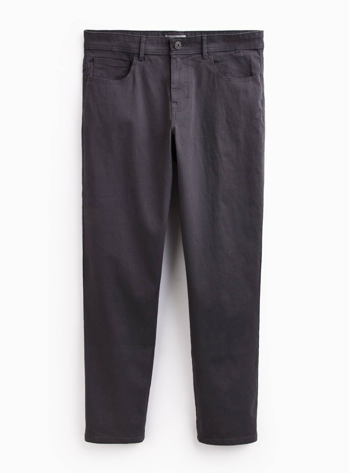 Charcoal Regular Fit Cotton Rich Trousers 42S - Image 3
