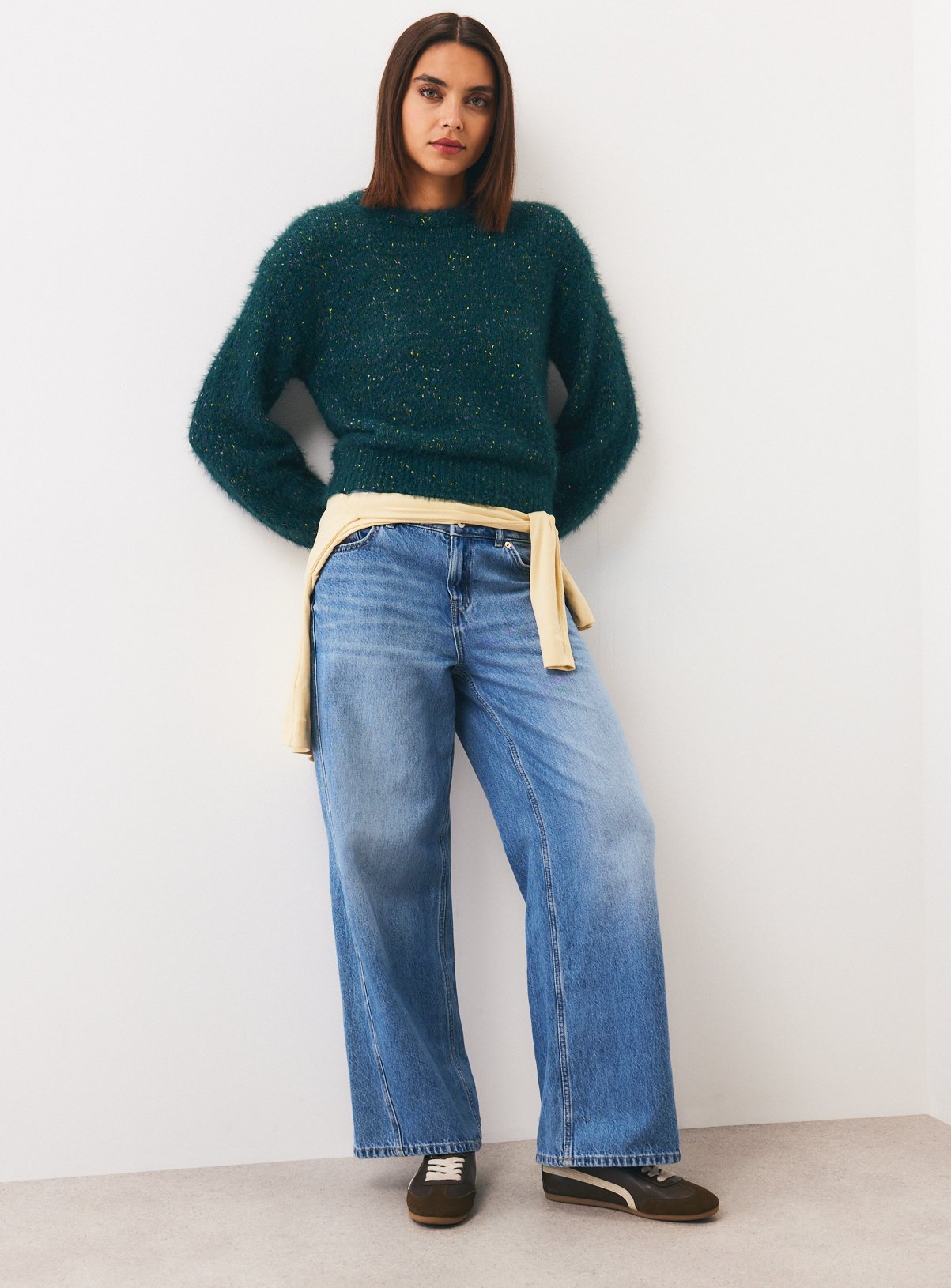 Teal Eyelash Yarn Jumper XS - Image 3 thumbnail