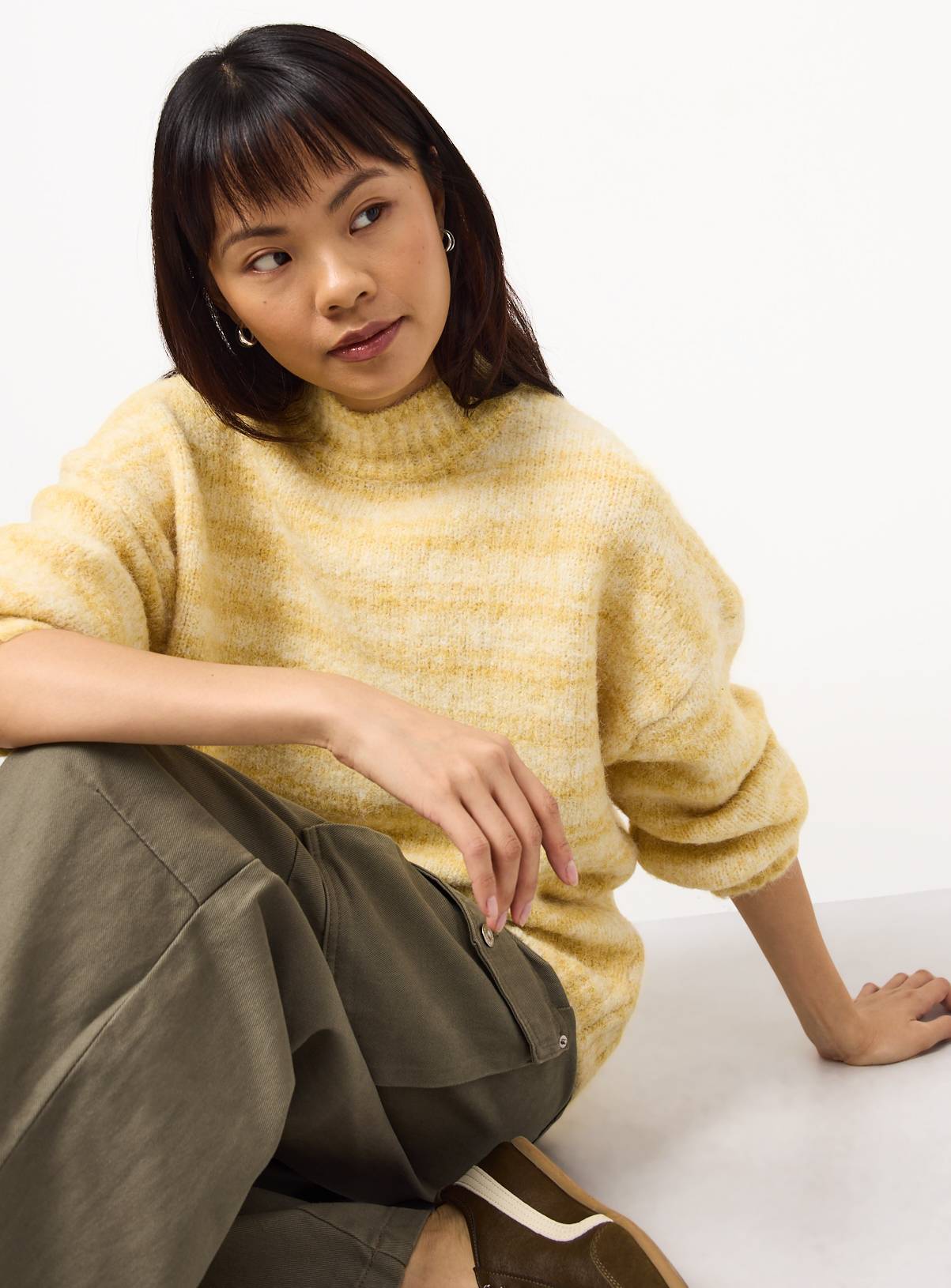 Yellow Striped Knit Jumper  XS - Image 2
