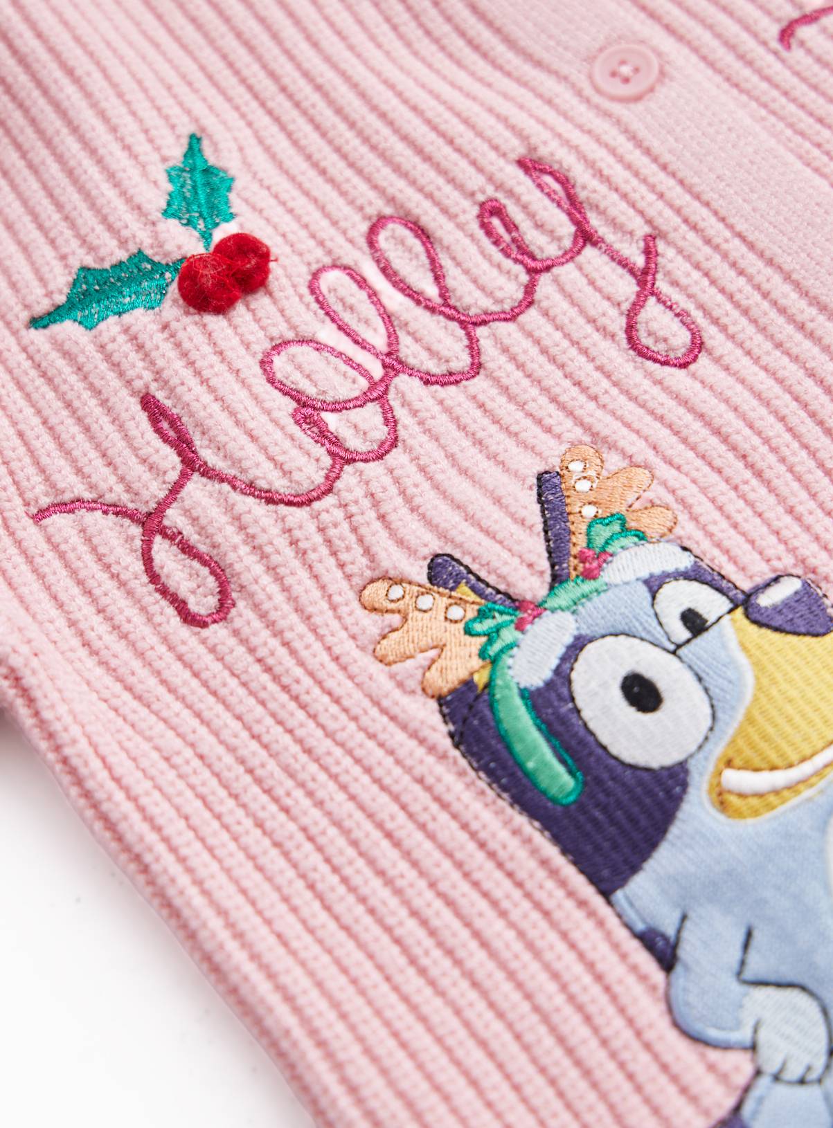 Bluey Holly Jolly Varsity Christmas Cardigan 2-3 years - Image 2