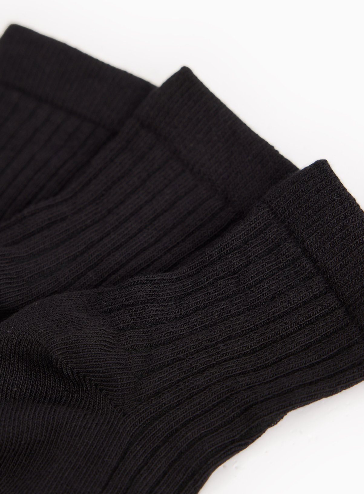 5 Pack Black Ribbed School Socks 4-6.5 - Image 2 thumbnail