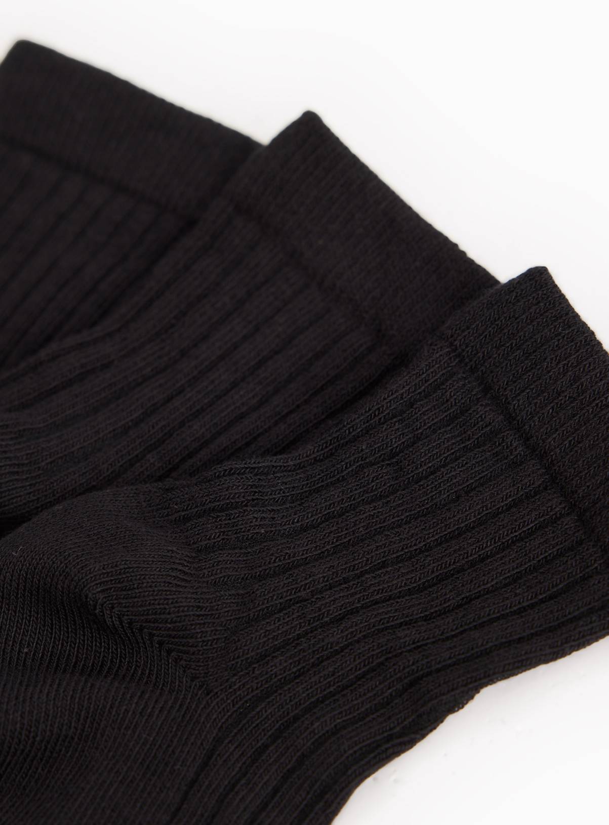 5 Pack Black Ribbed School Socks 4-6.5 - Image 2