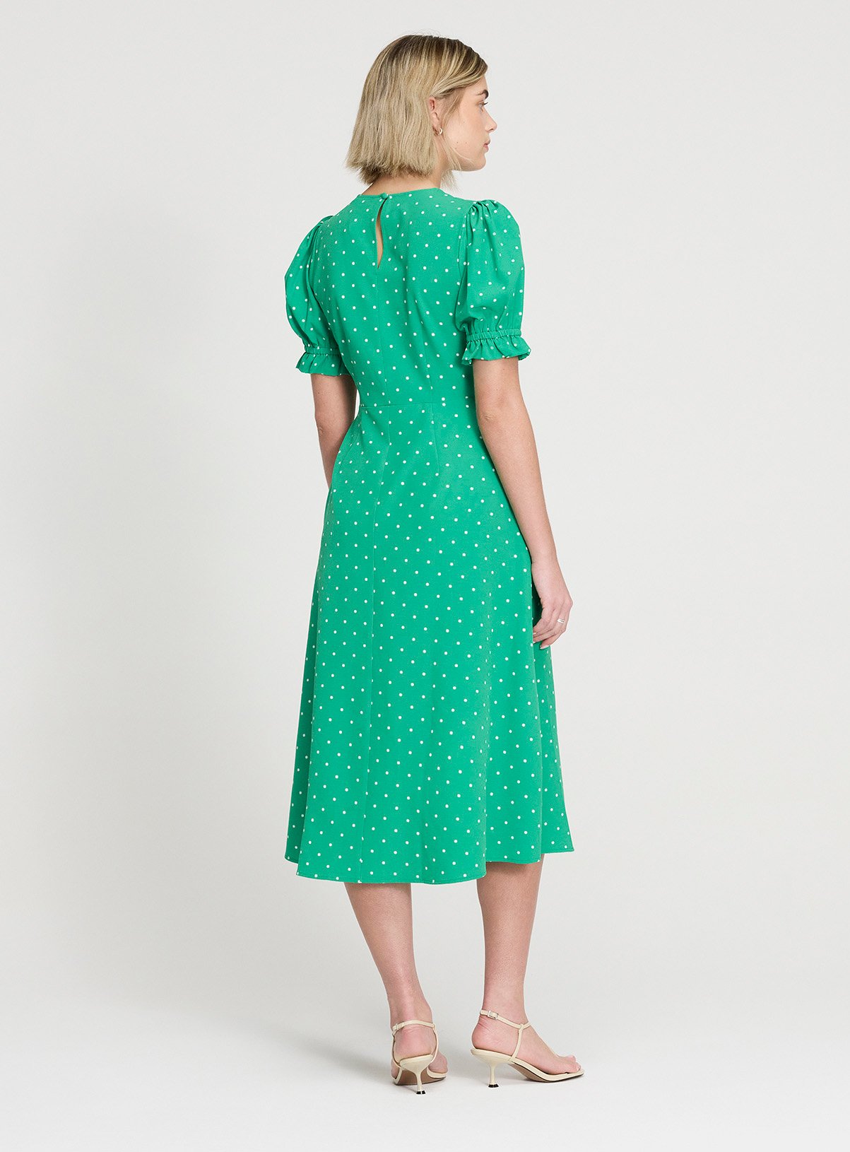 FINERY Mela Dress Green Spot 22 - Image 6 thumbnail
