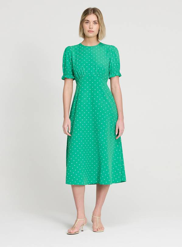 FINERY Mela Dress Green Spot 18