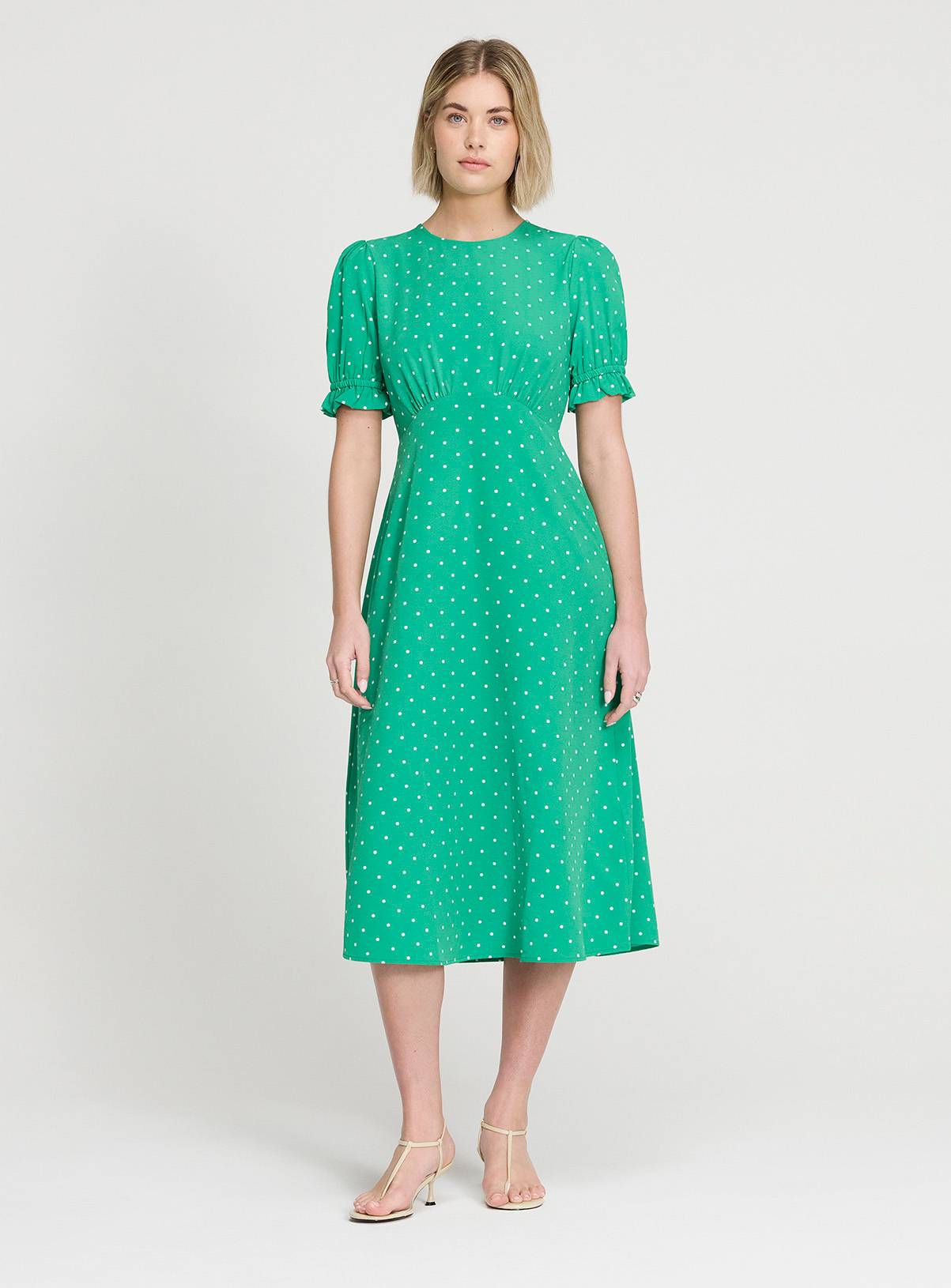 FINERY Mela Dress Green Spot 18 - Image 1