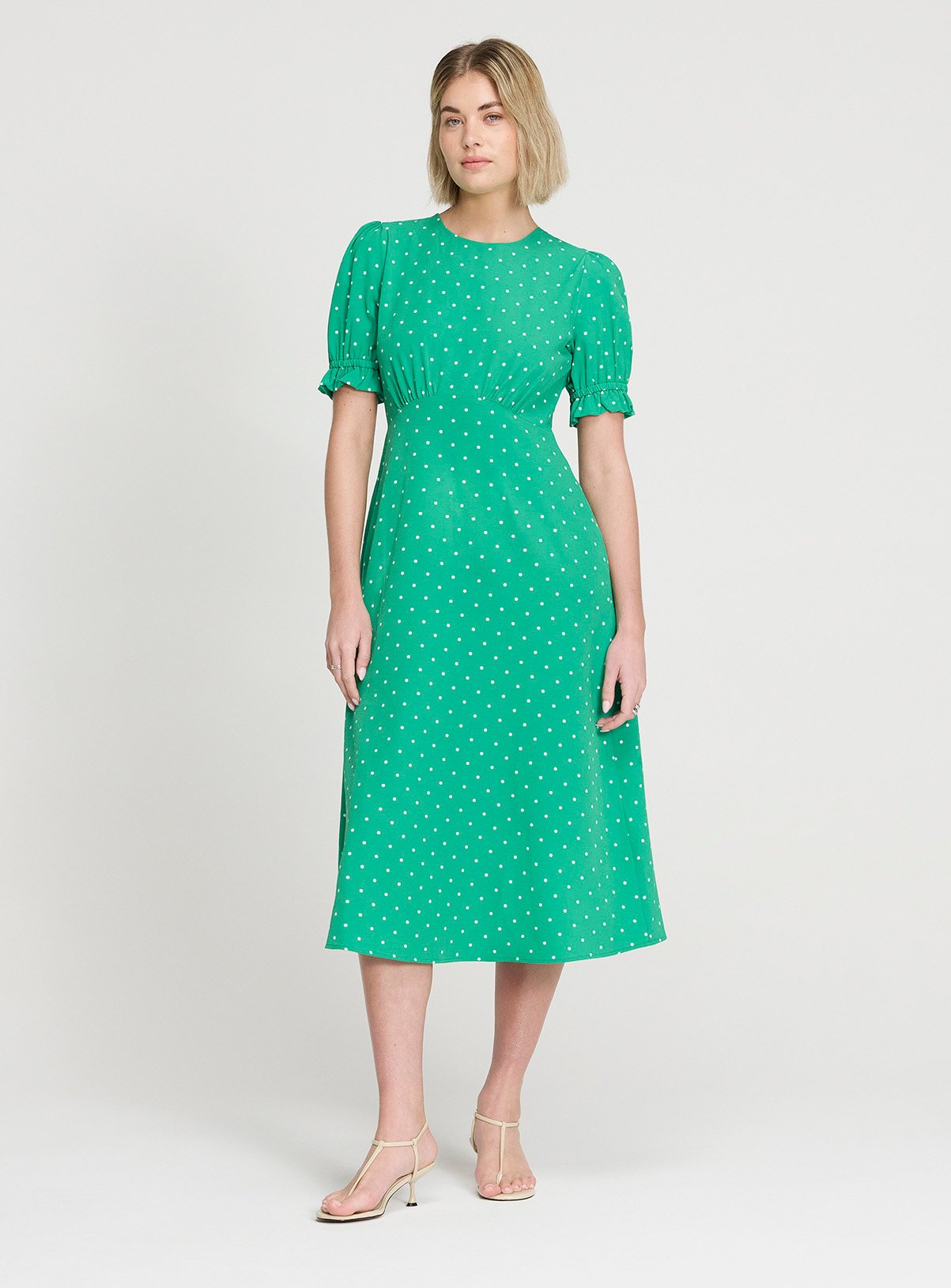 FINERY Mela Dress Green Spot 18 - Image 2 thumbnail