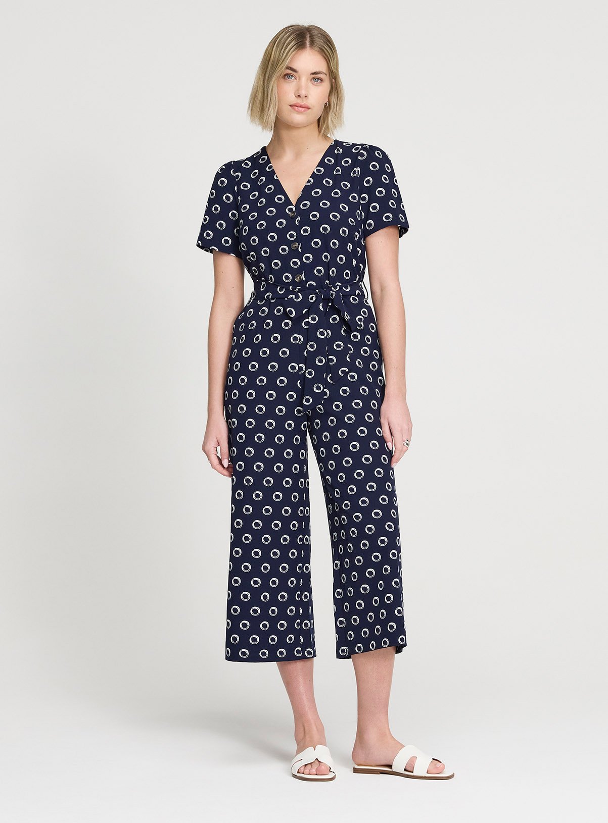 FINERY Uma Jumpsuit Navy Spot 16 - Image 3 thumbnail