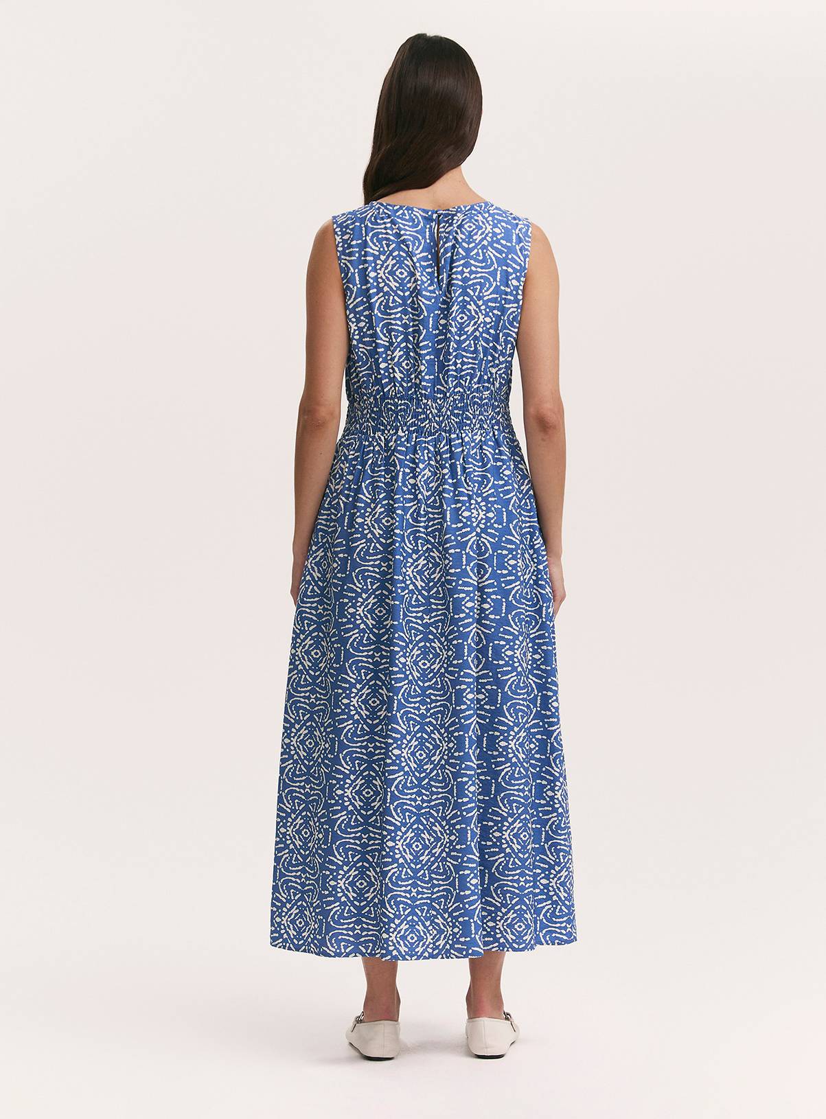 FINERY Willow Dress Blue Batik 10 - Image 4
