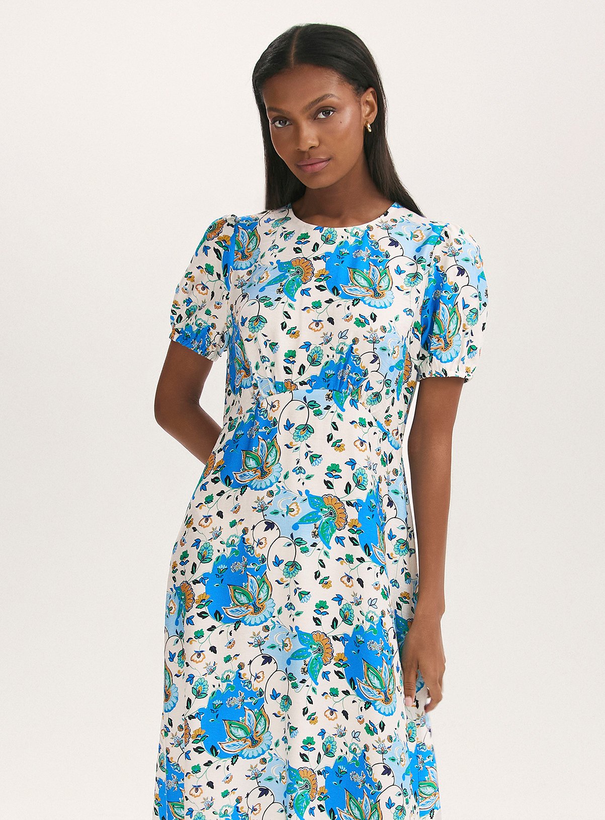 FINERY Lili Dress Blue Floral 12 - Image 2 thumbnail