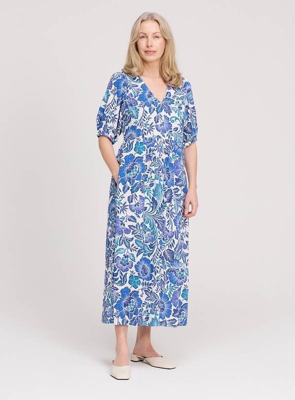 FINERY Logan Dress Blue Floral 8