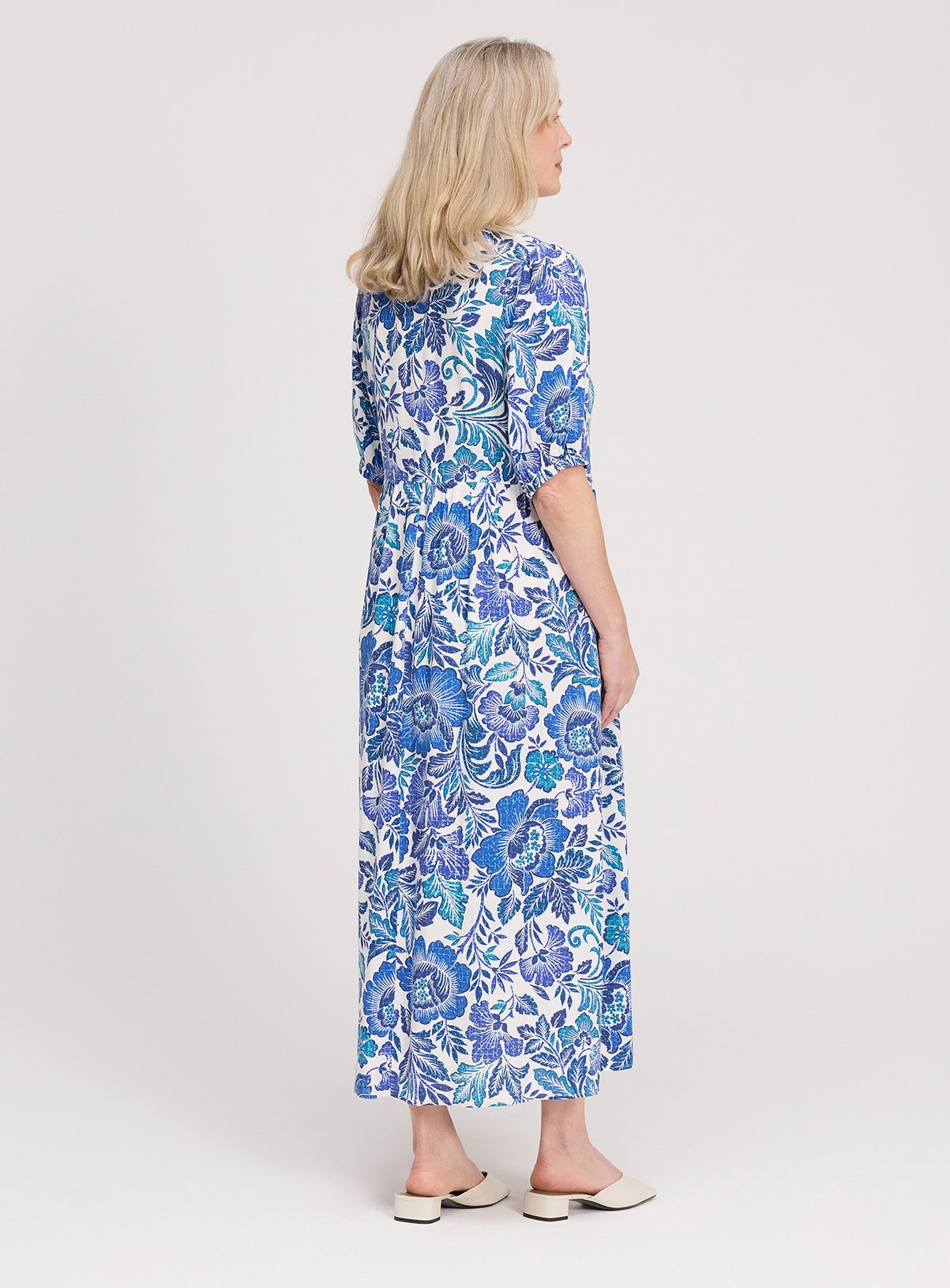 FINERY Logan Dress Blue Floral 16 - Image 5 thumbnail