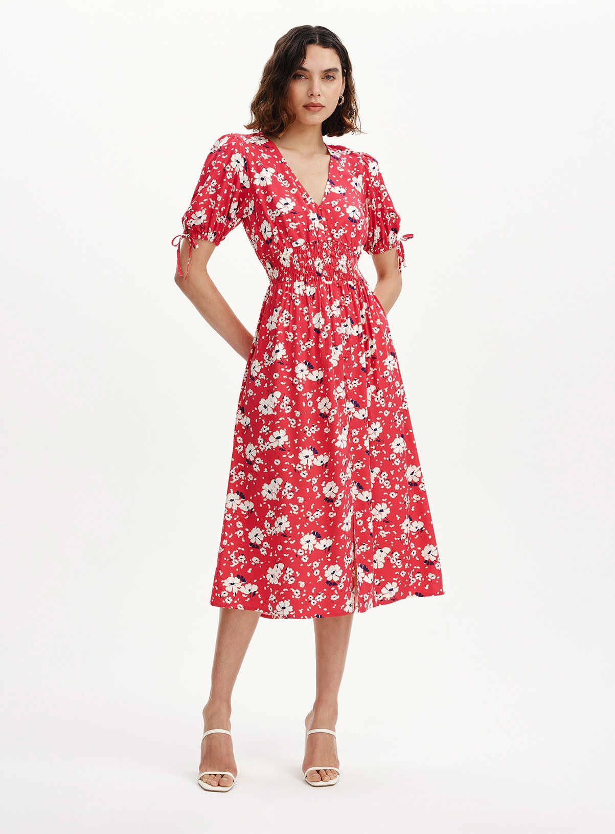 FINERY Margot Dress Red Floral 12 - Image 2 thumbnail