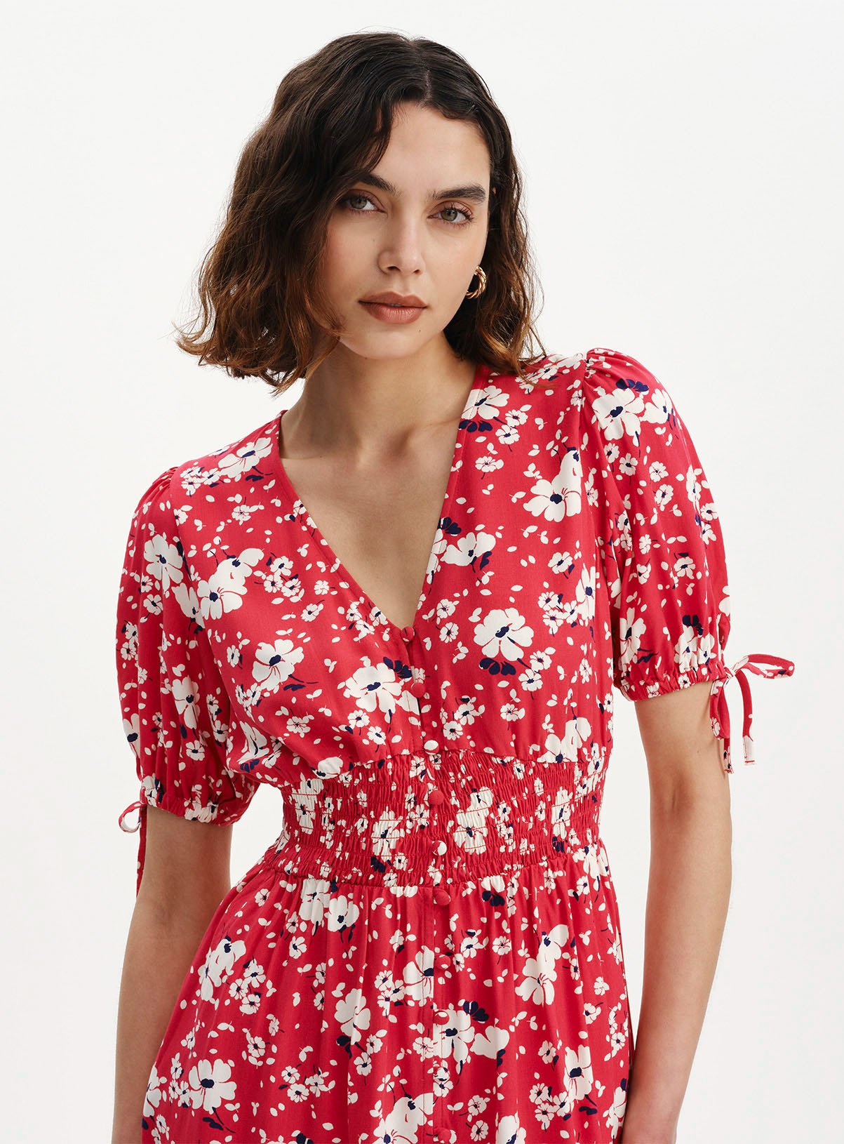 FINERY Margot Dress Red Floral 12 - Image 4 thumbnail