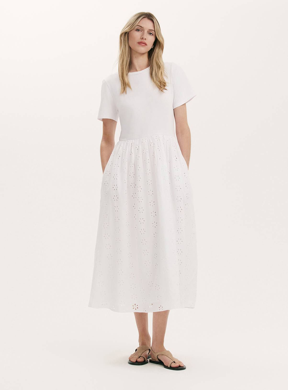FINERY Brea Cotton Broderie Dress White 20 - Image 1
