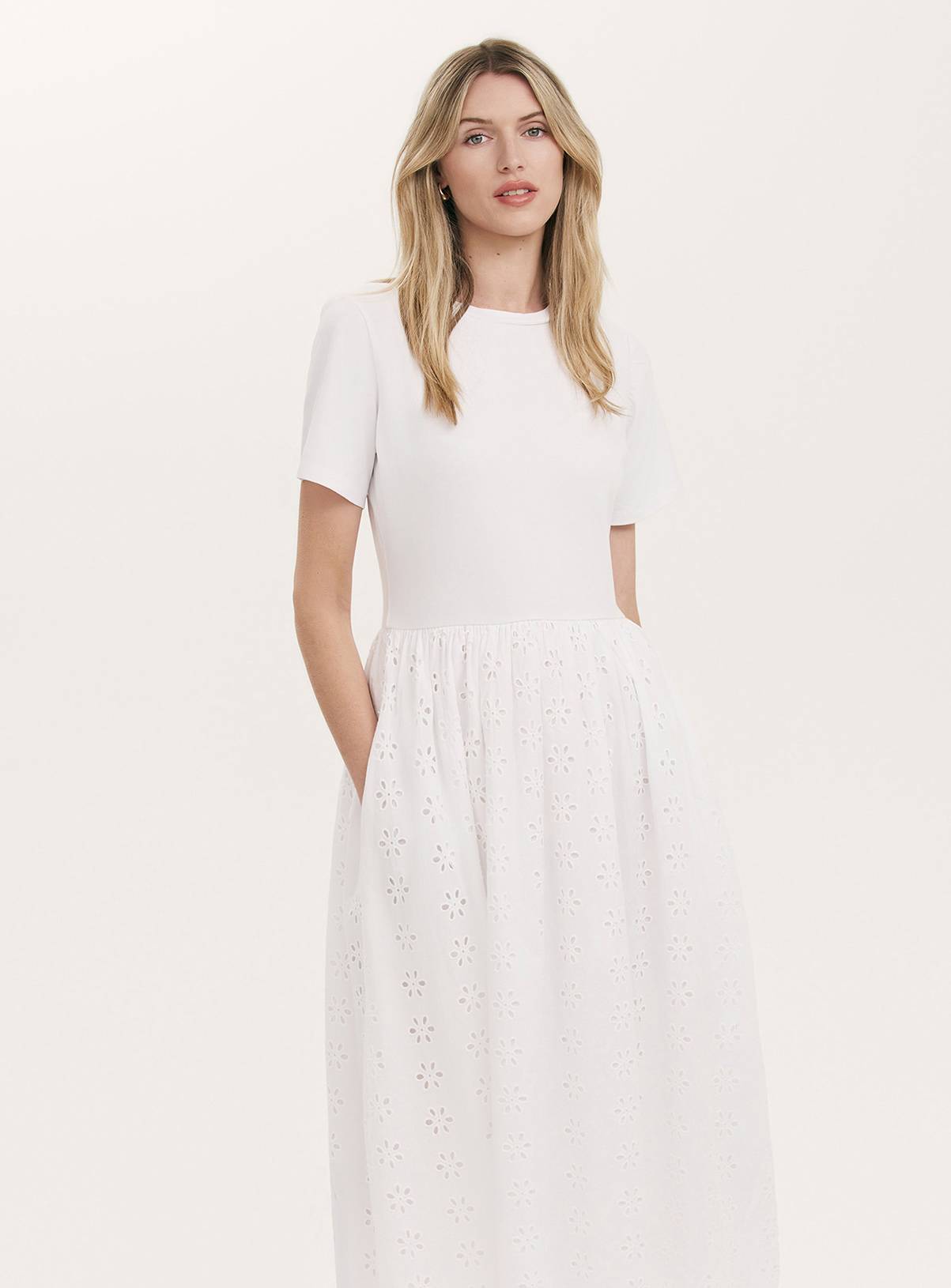 FINERY Brea Cotton Broderie Dress White 20 - Image 2