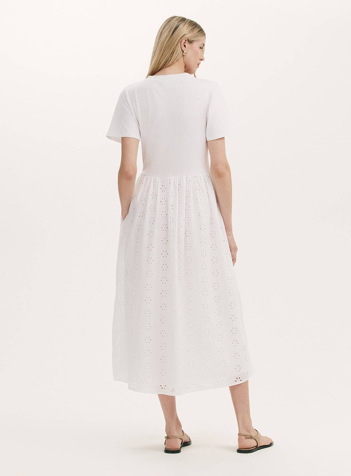 FINERY Brea Cotton Broderie Dress White 20 - Image 4