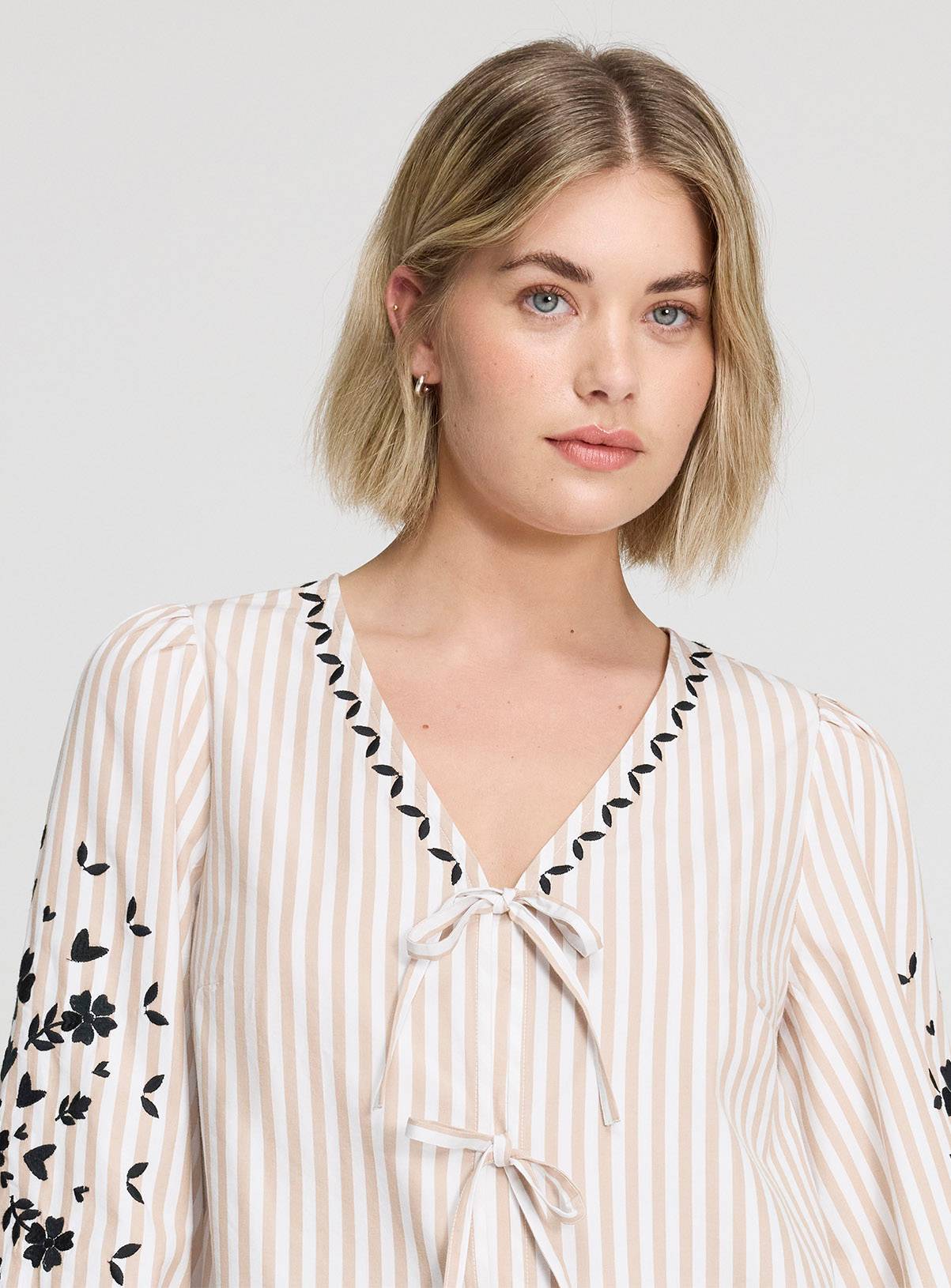 FINERY Karlee Top Neutral Stripe 16 - Image 3