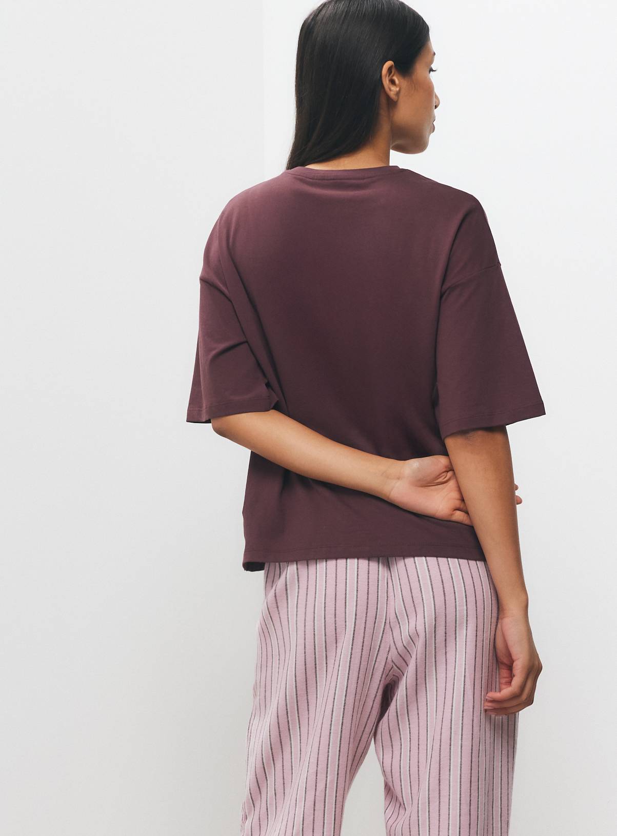 Pink & Brown Slow Sunday Pyjama 2-Piece Set L - Image 4
