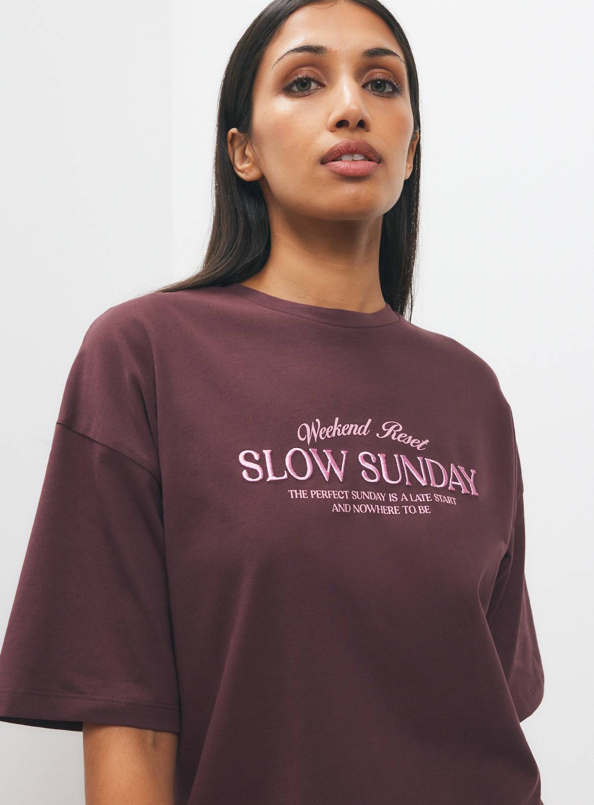 Pink & Brown Slow Sunday Pyjama 2-Piece Set S - Image 3