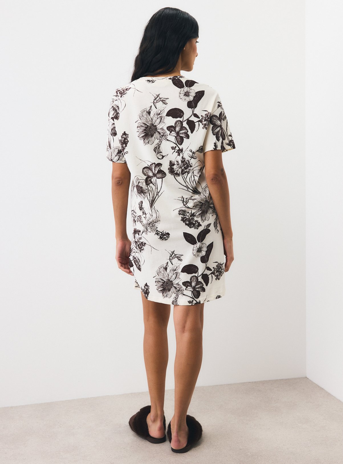 Cream Floral Sleep T-Shirt XXL - Image 4 thumbnail