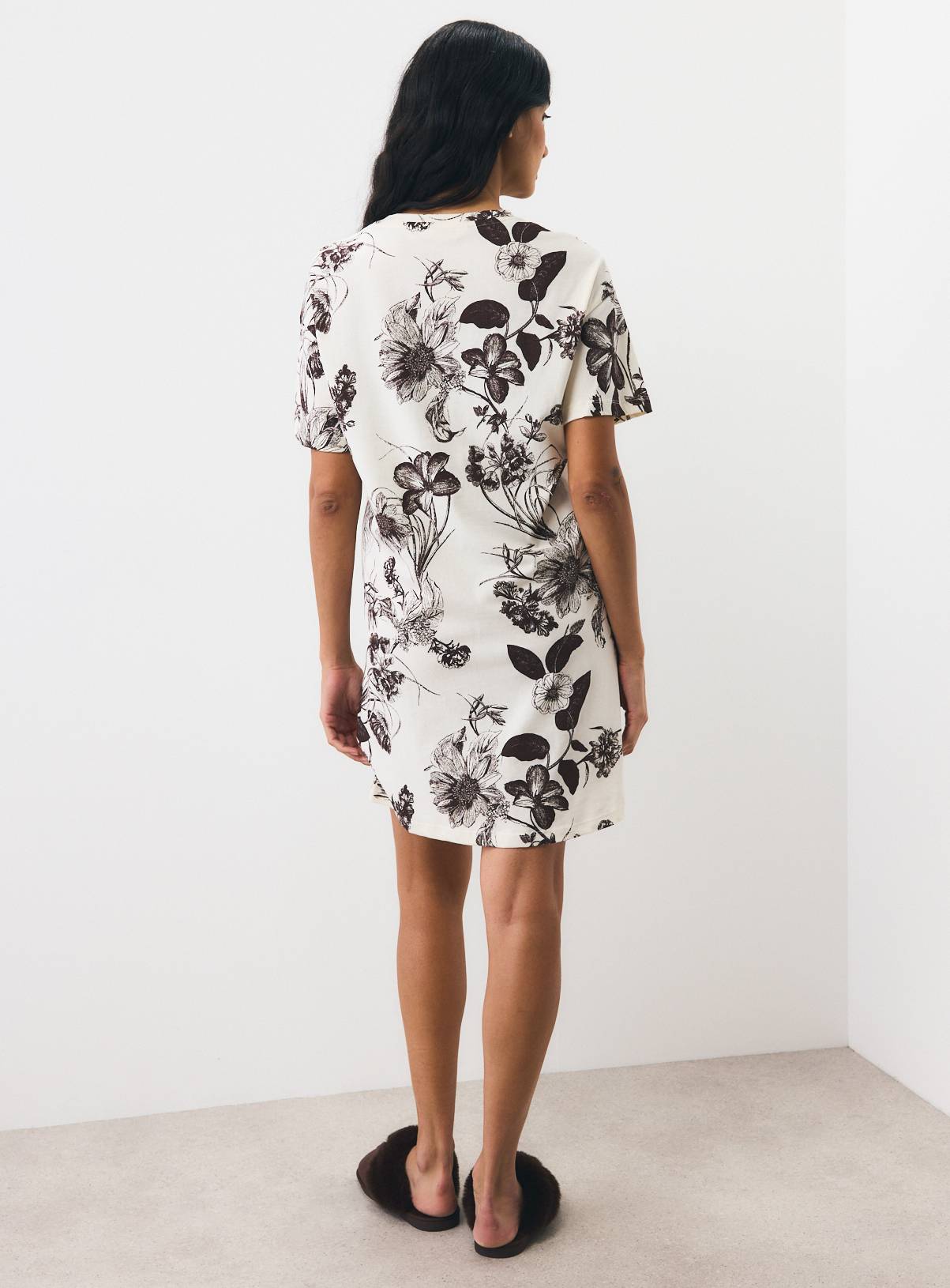 Cream Floral Sleep T-Shirt XXL - Image 4
