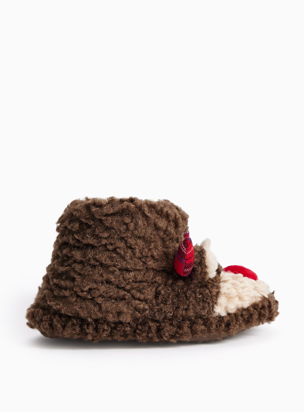 Reindeer Plush Faux Fur Boot Slippers 10-11 Infant - Image 2 thumbnail