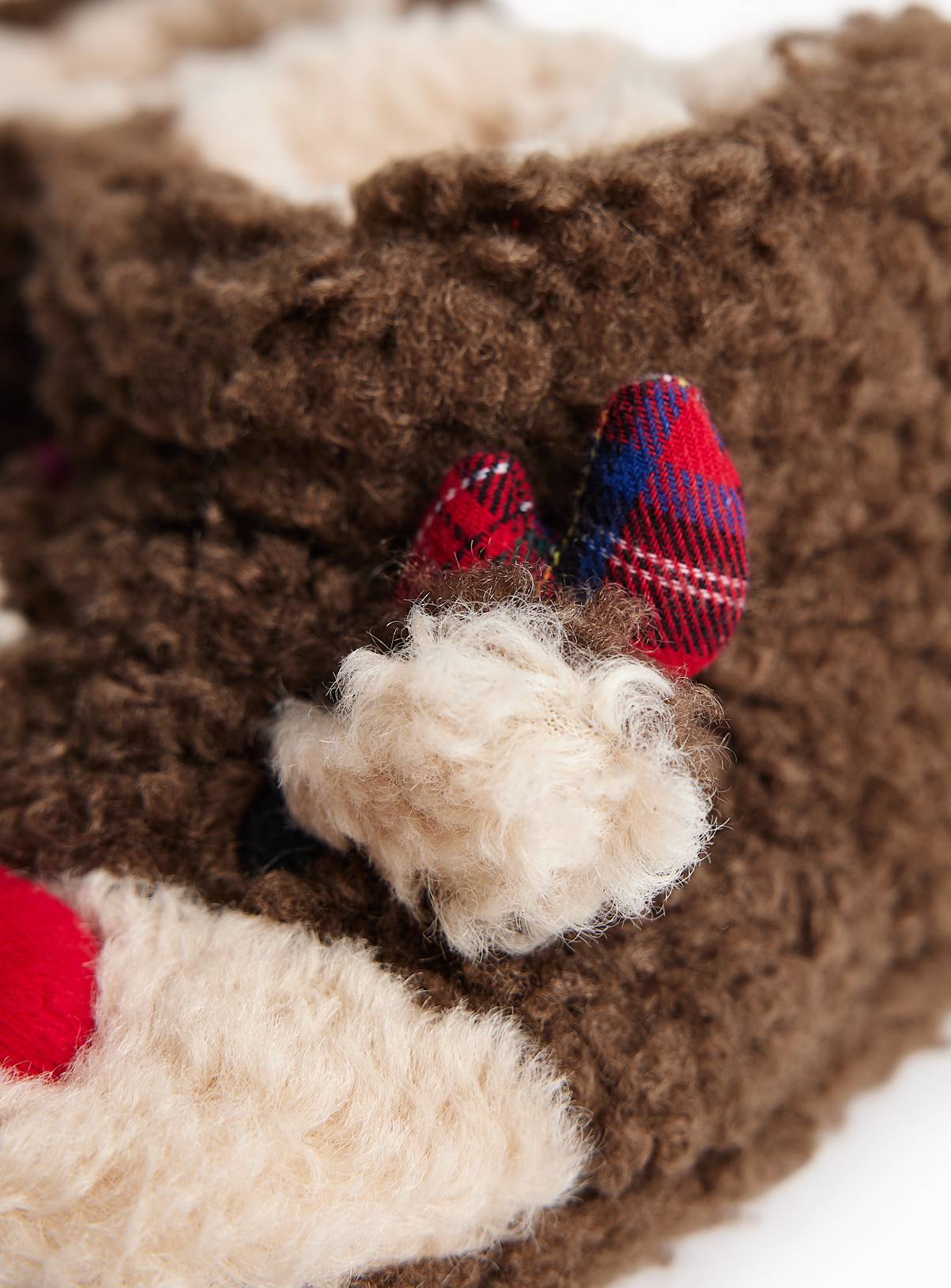 Reindeer Plush Faux Fur Boot Slippers 10-11 Infant - Image 3