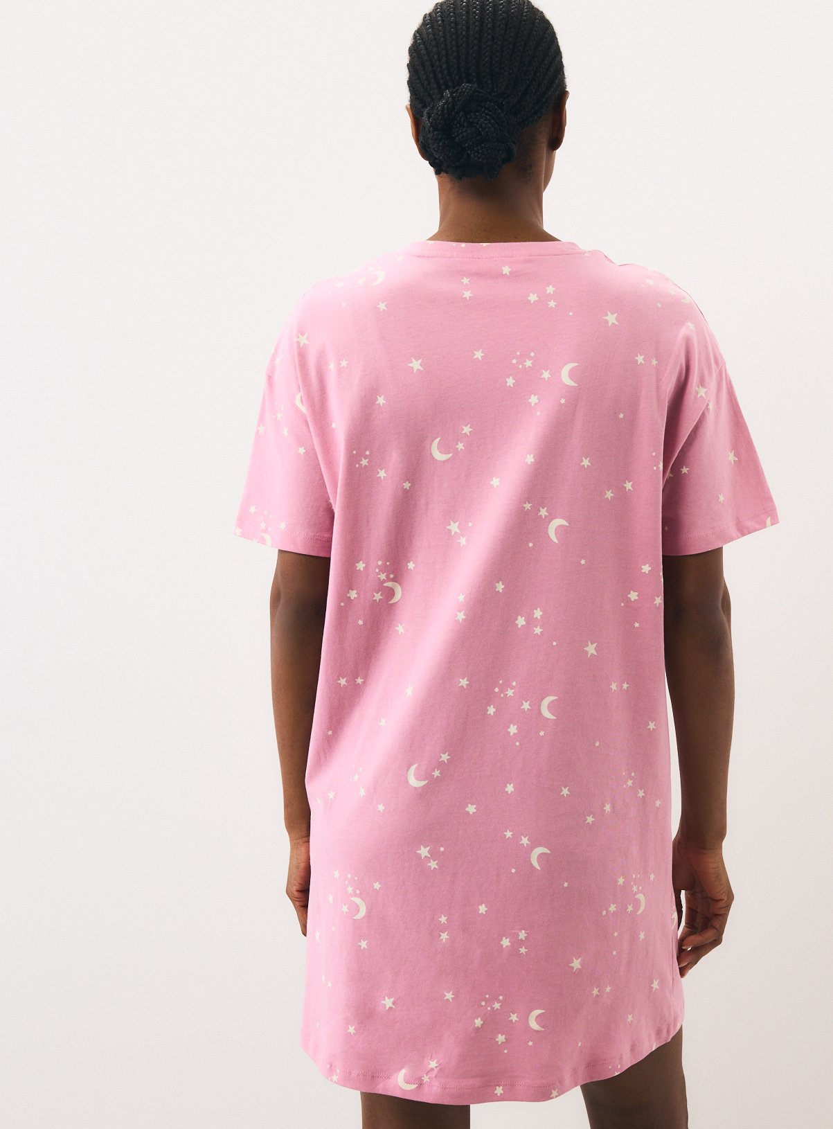 Pink Moon & Stars Sleep T-Shirt S - Image 4 thumbnail