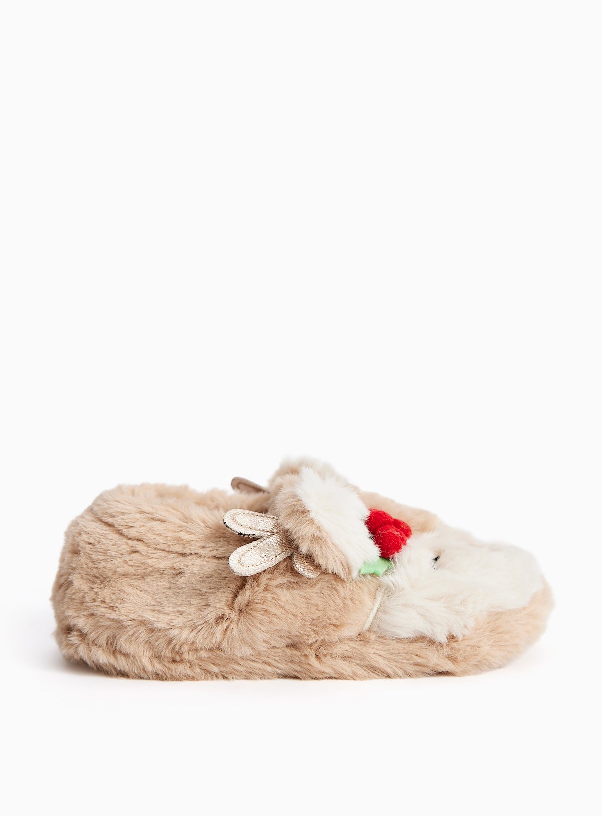 Pretty Reindeer Plush Full Slippers 10-11 Infant - Image 2 thumbnail