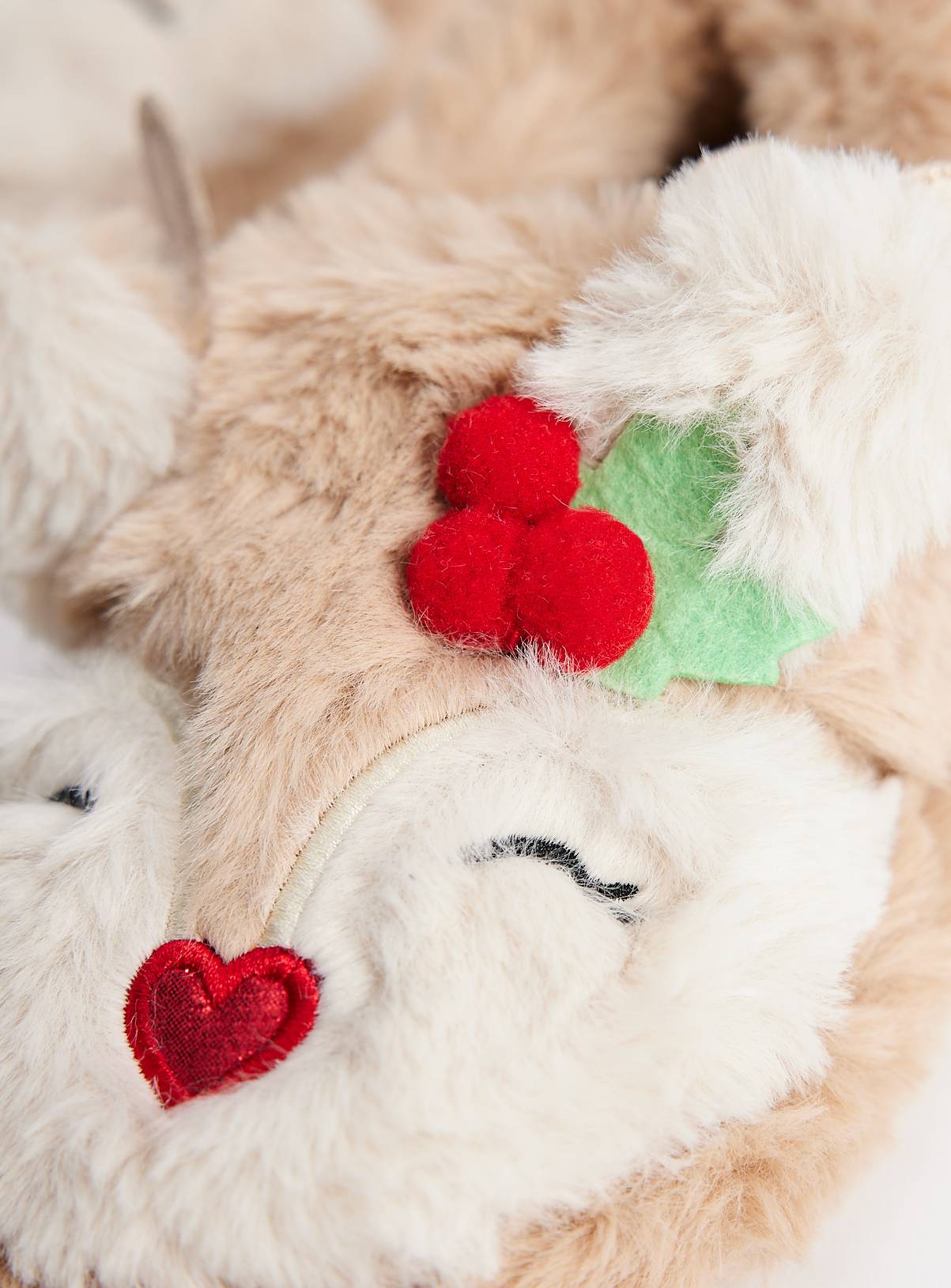 Pretty Reindeer Plush Full Slippers 10-11 Infant - Image 3