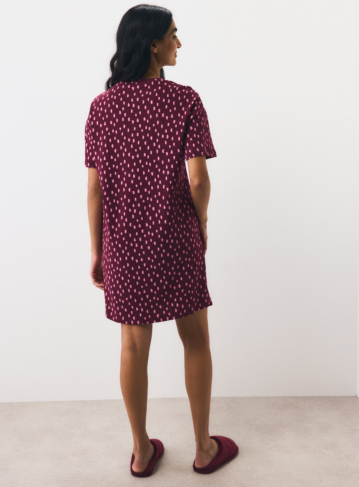 Plum Repeat Print Sleep T-Shirt L - Image 4 thumbnail
