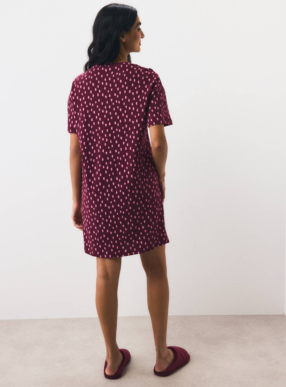 Plum Repeat Print Sleep T-Shirt L - Image 4