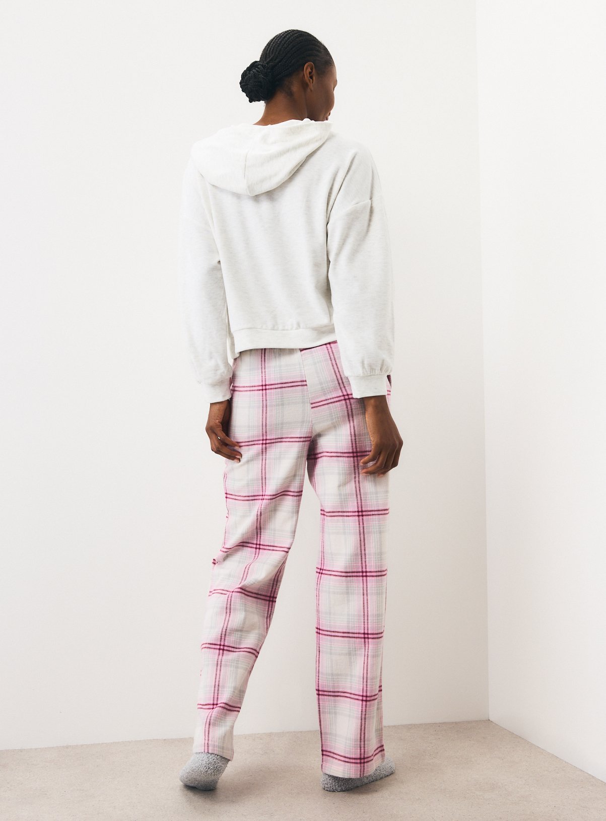 Grey Marl Hoodie Cosy Pyjamas XXL - Image 4 thumbnail