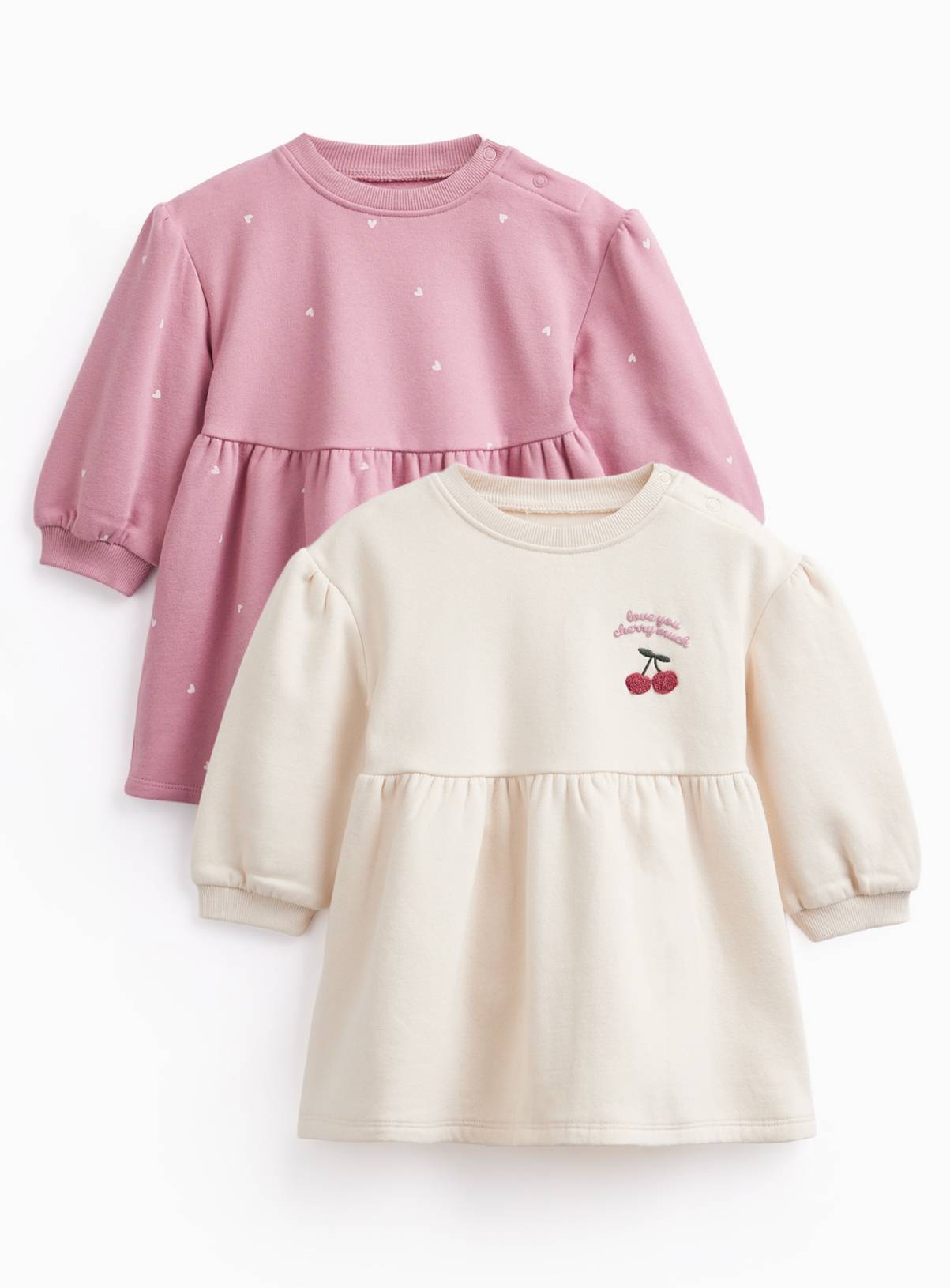 Pink Sweat Dresses 2 Pack 9-12 months - Image 1