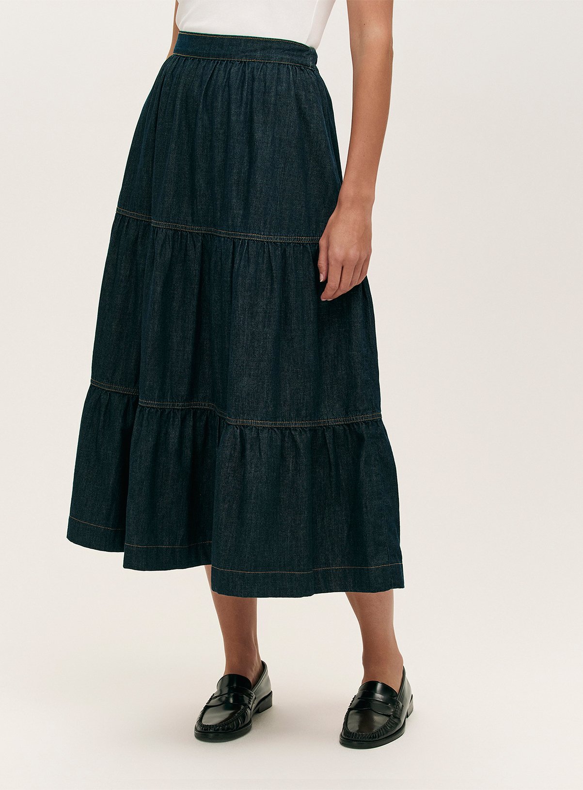 FINERY Lulu Denim Skirt Indigo 12 - Image 1 thumbnail
