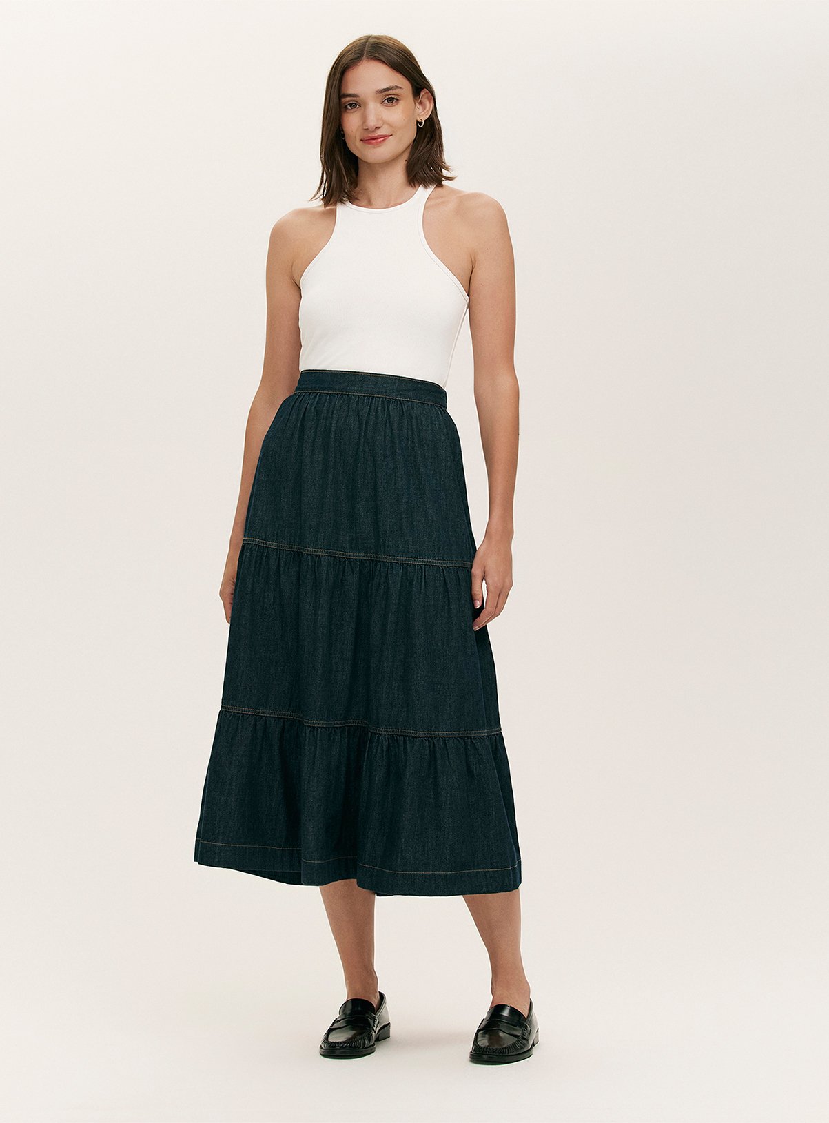 FINERY Lulu Denim Skirt Indigo 12 - Image 2 thumbnail