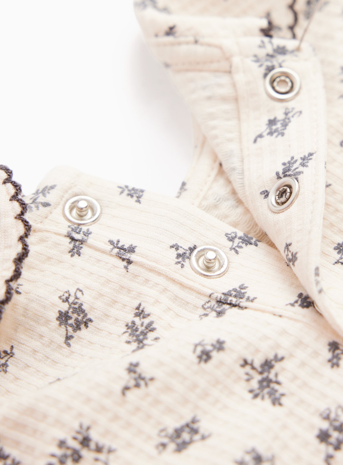 Cream Floral Print Collared Top 12-18 months - Image 2 thumbnail