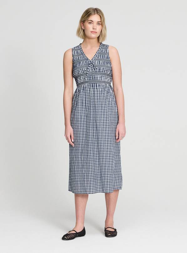 FINERY Hadlee Dress Navy Gingham Check 16