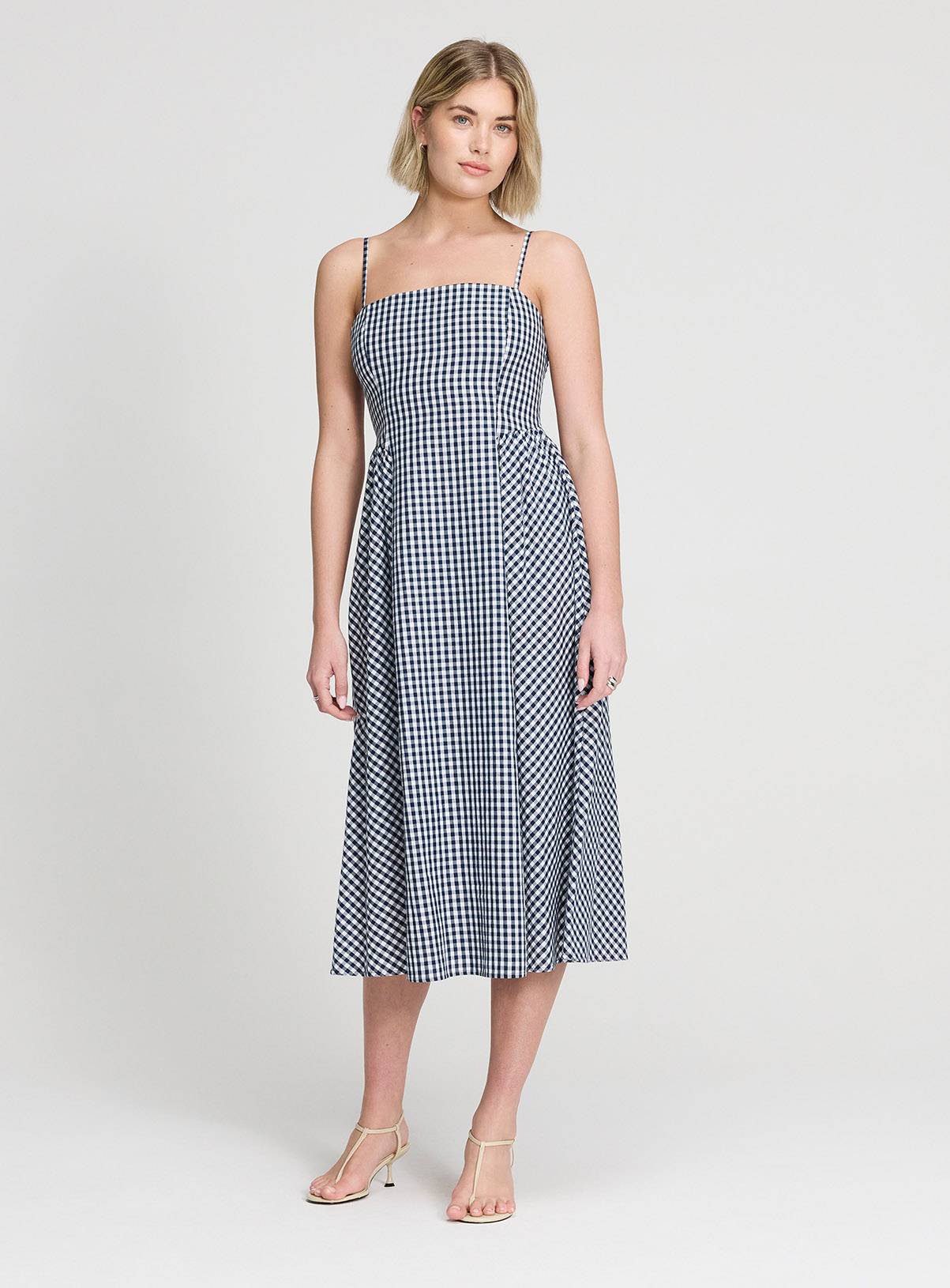 FINERY Romina Dress Navy Gingham Check 10 - Image 2