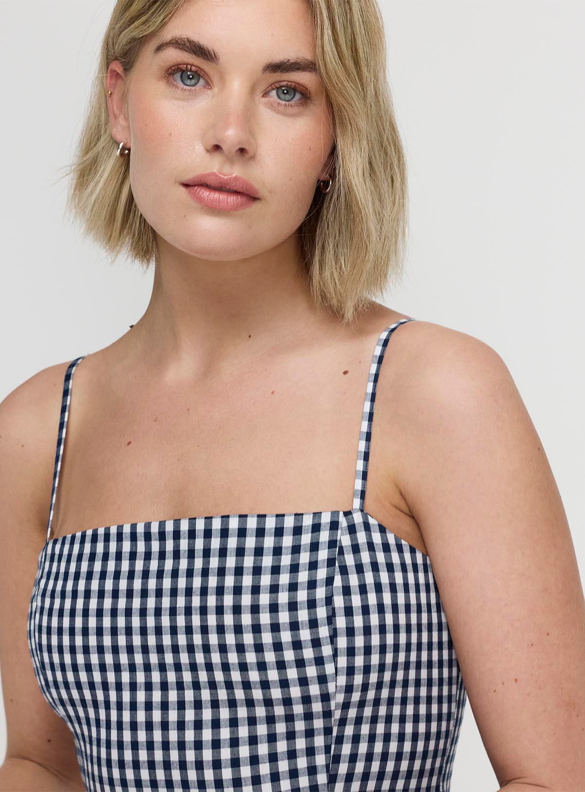 FINERY Romina Dress Navy Gingham Check 10 - Image 6 thumbnail