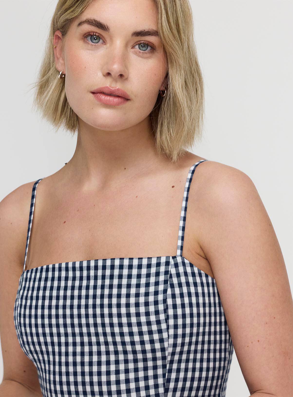 FINERY Romina Dress Navy Gingham Check 10 - Image 6
