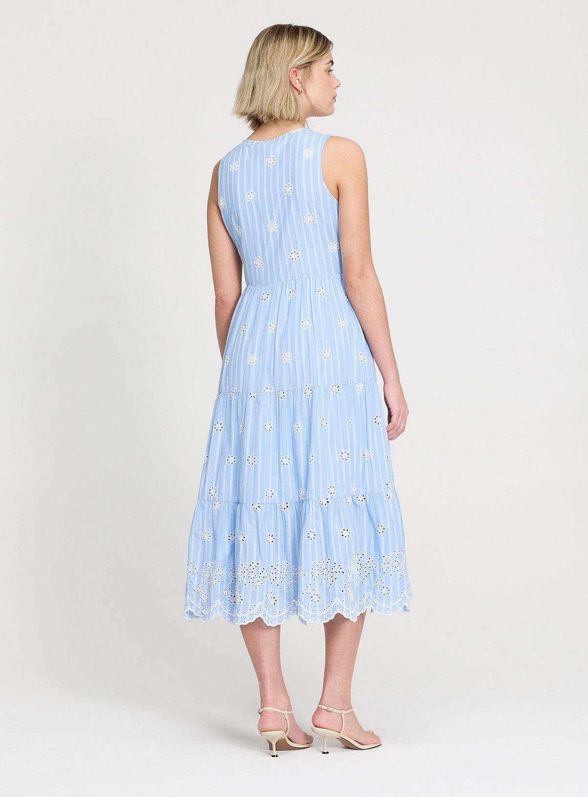 FINERY Rose Broderie Dress Blue Stripe 18 - Image 7