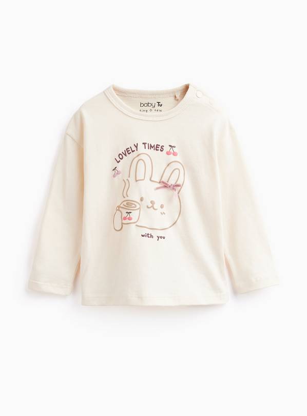 Cream Bunny Long Sleeve Top 6-9 months