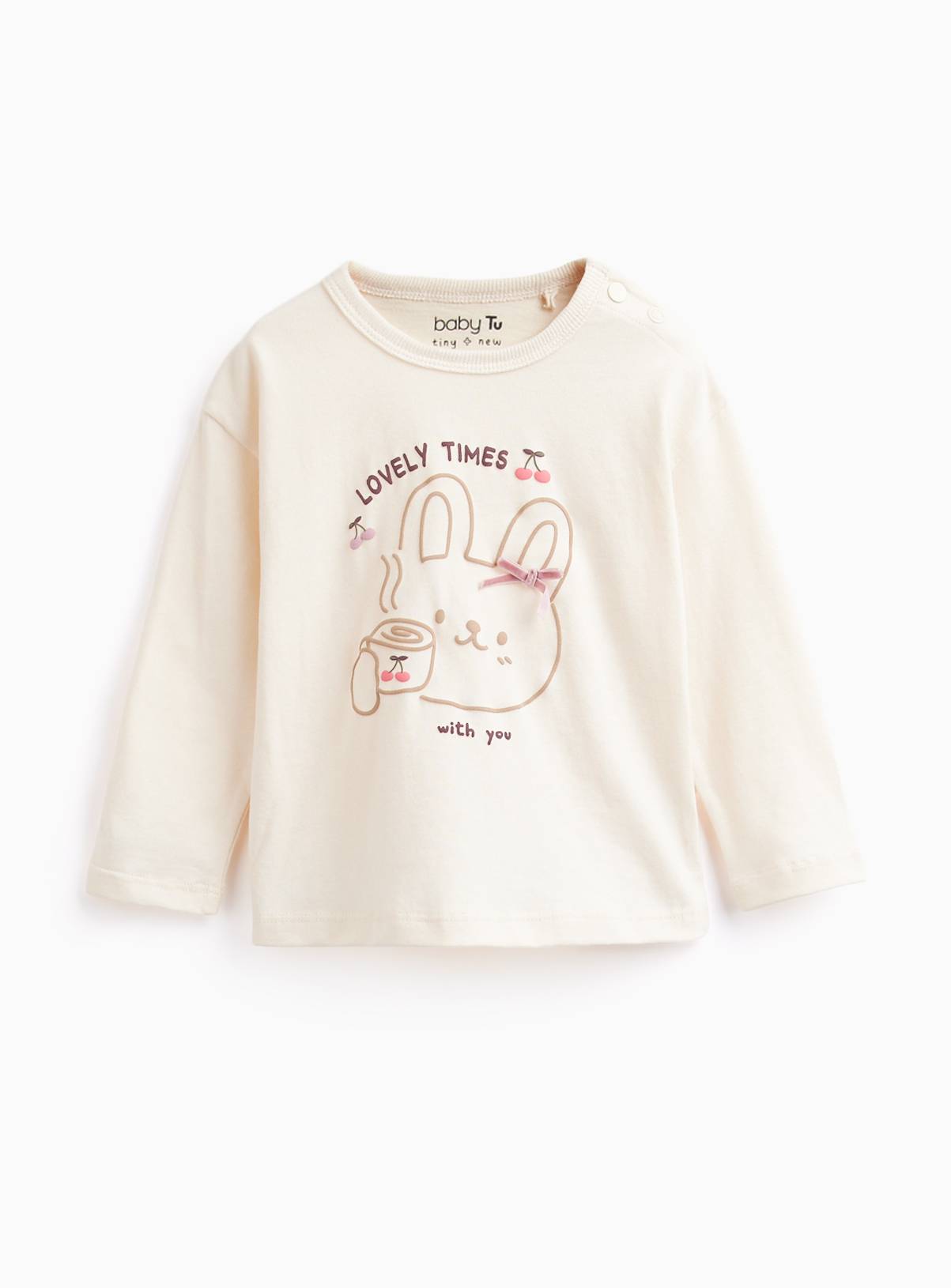 Cream Bunny Long Sleeve Top 18-24 months - Image 1