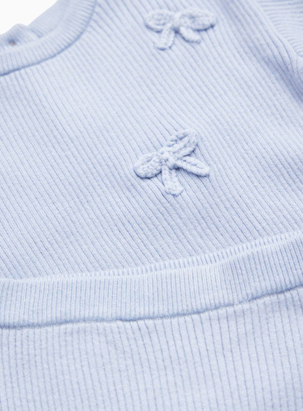 Pale Blue Bow Detail Knit Set 3-6 months - Image 2 thumbnail