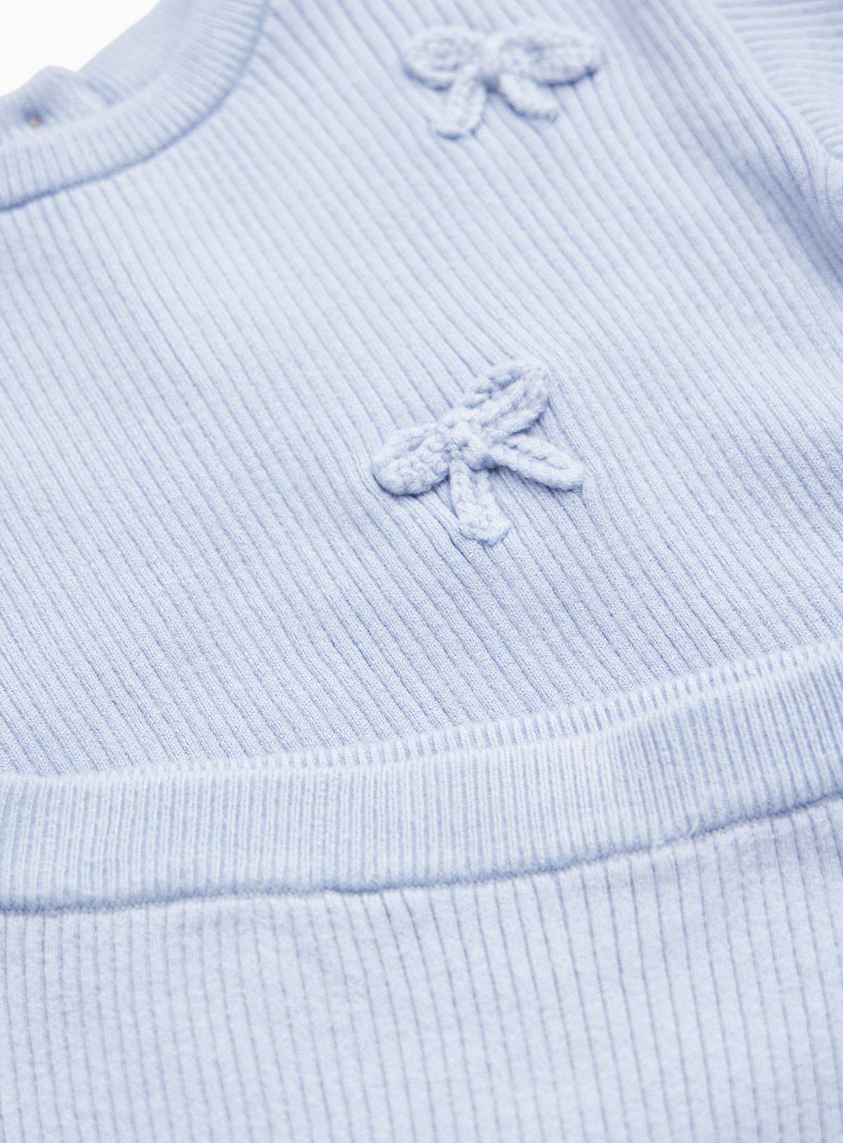 Pale Blue Bow Detail Knit Set 3-6 months - Image 2