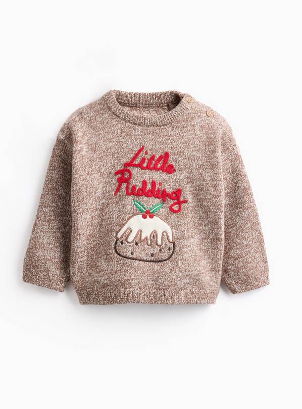 Little Pudding Christmas Pudding Knitted Jumper 9-12 months