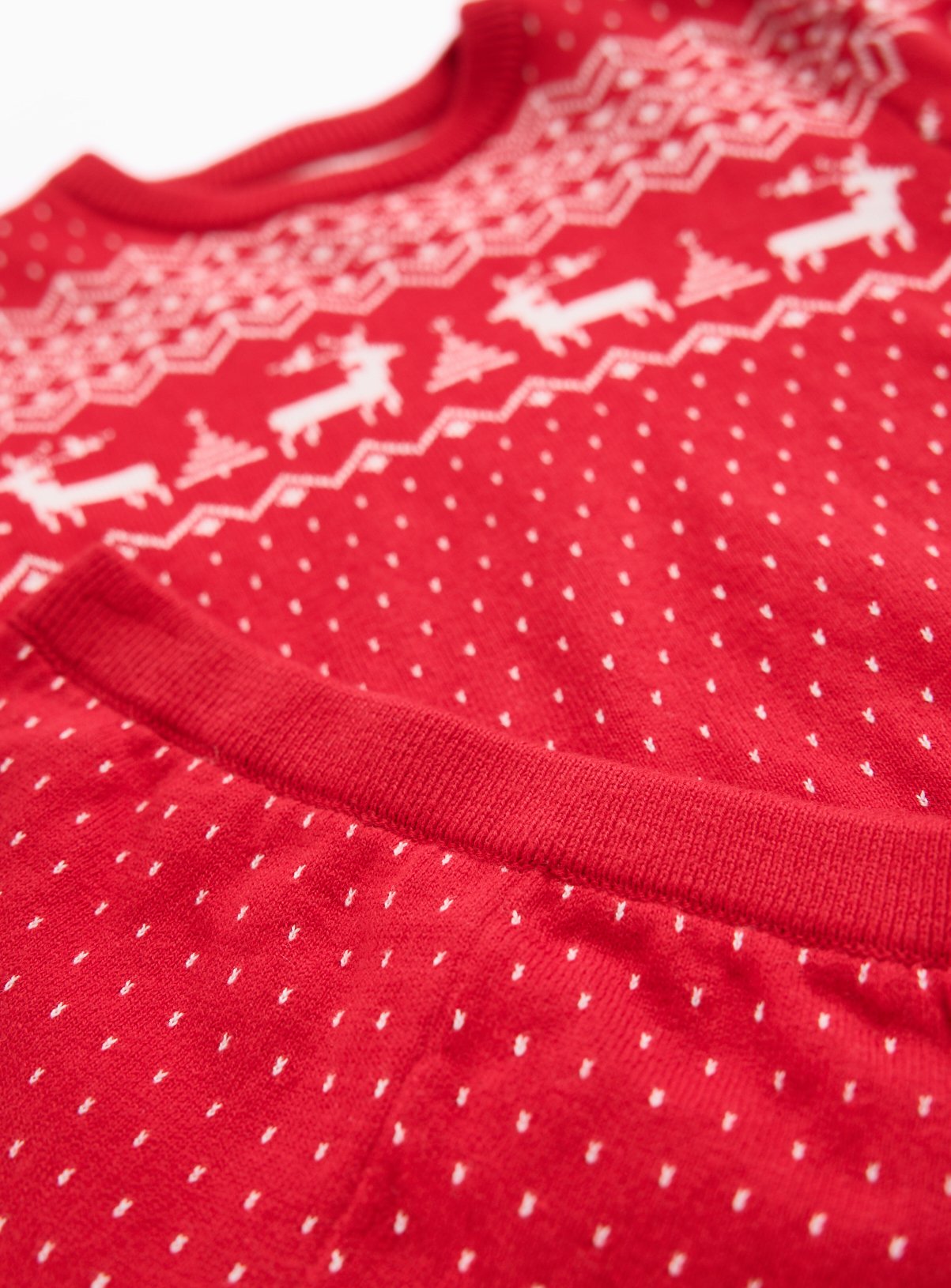 Family Matching Red Fairisle Knit Set 3-6 months - Image 2 thumbnail